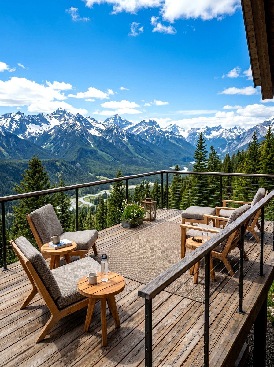 Mountain View Deck - 30 rustic deck ideas