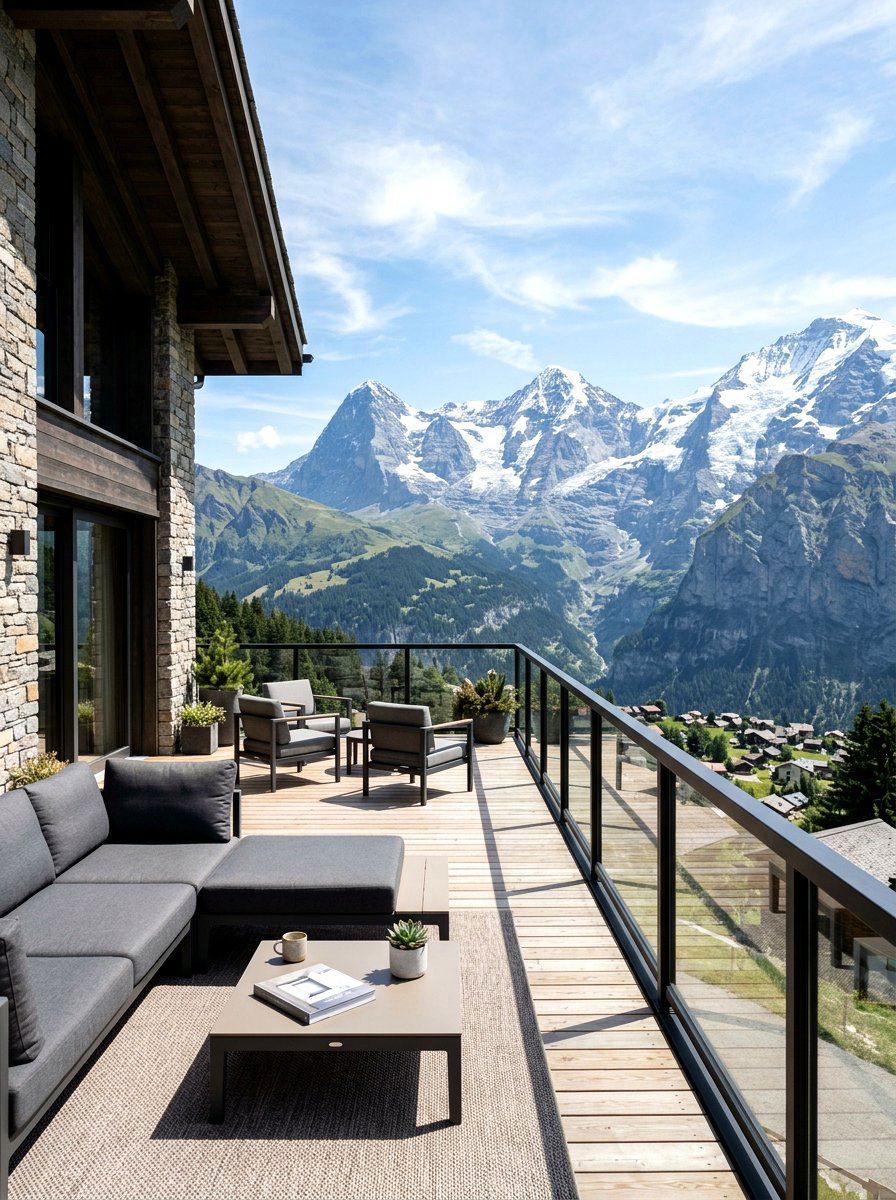 Mountain View Railing - 30 chalet porch ideas