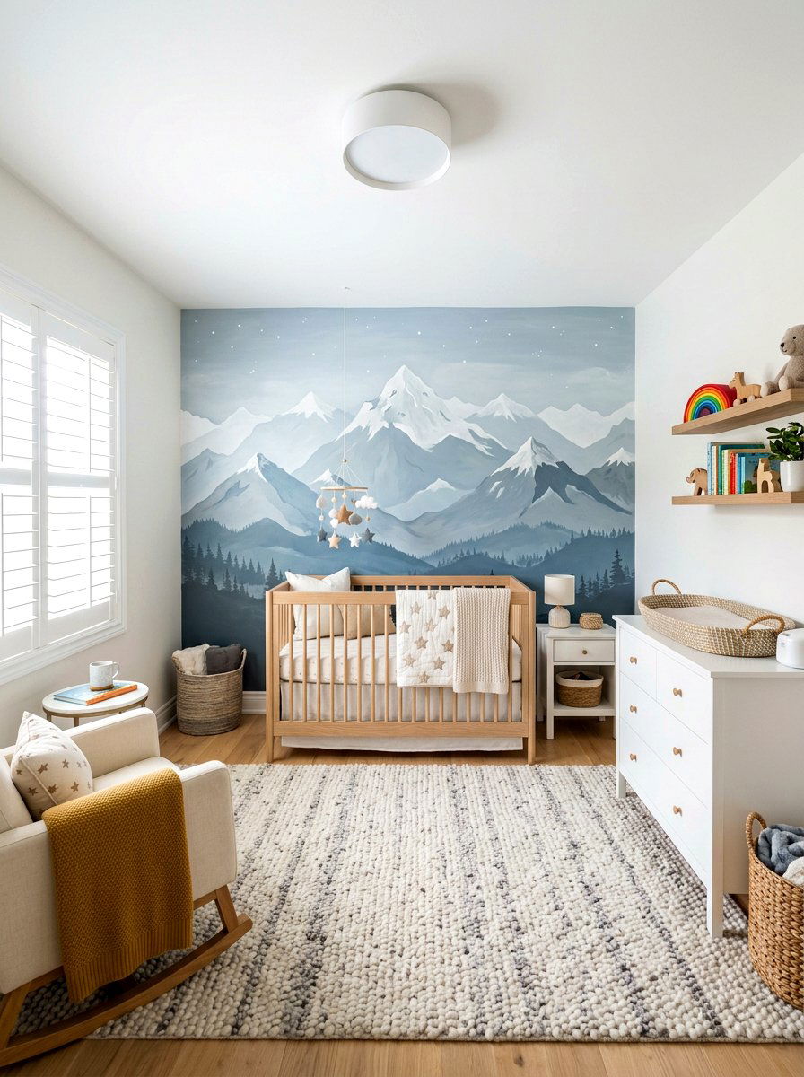 Mountain Wall Mural - 30 peel and stick mural ideas