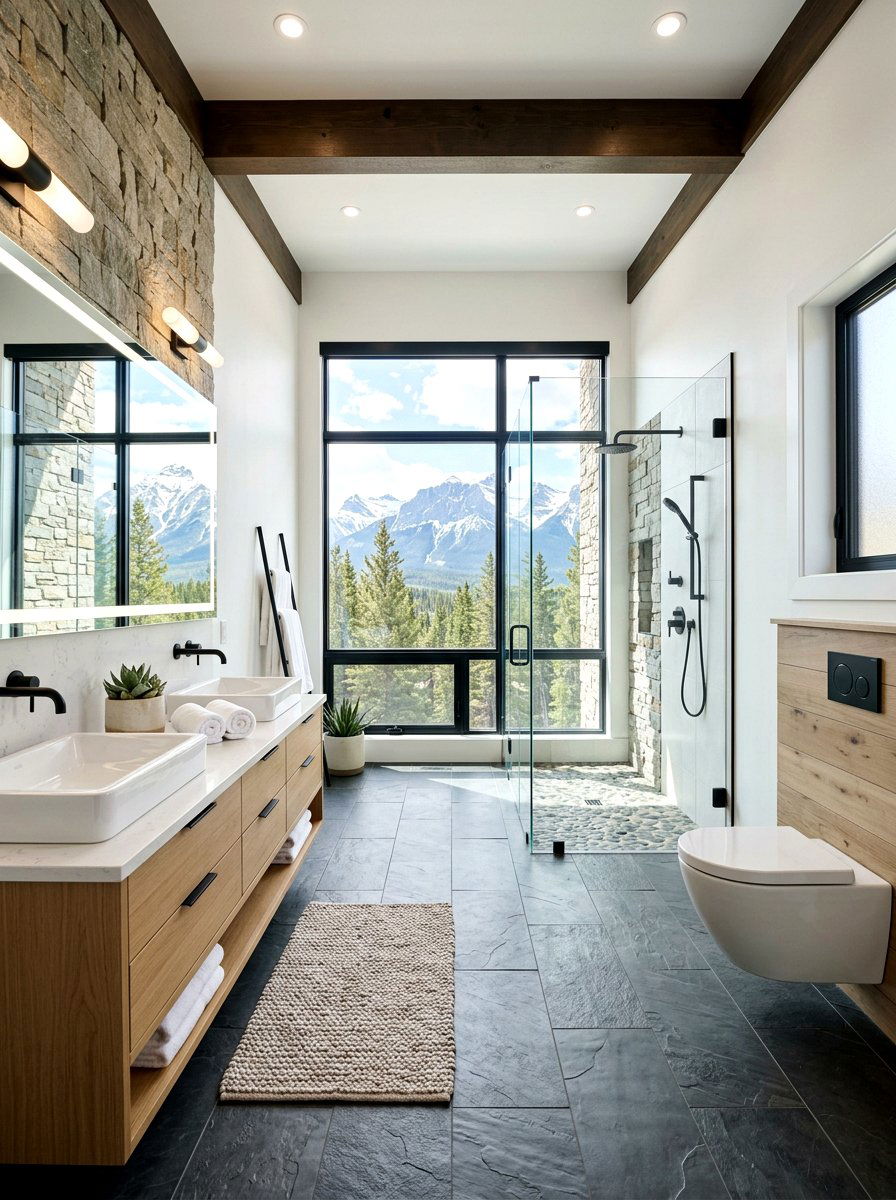 Mountain modern bathroom - 30 lodge bathroom ideas