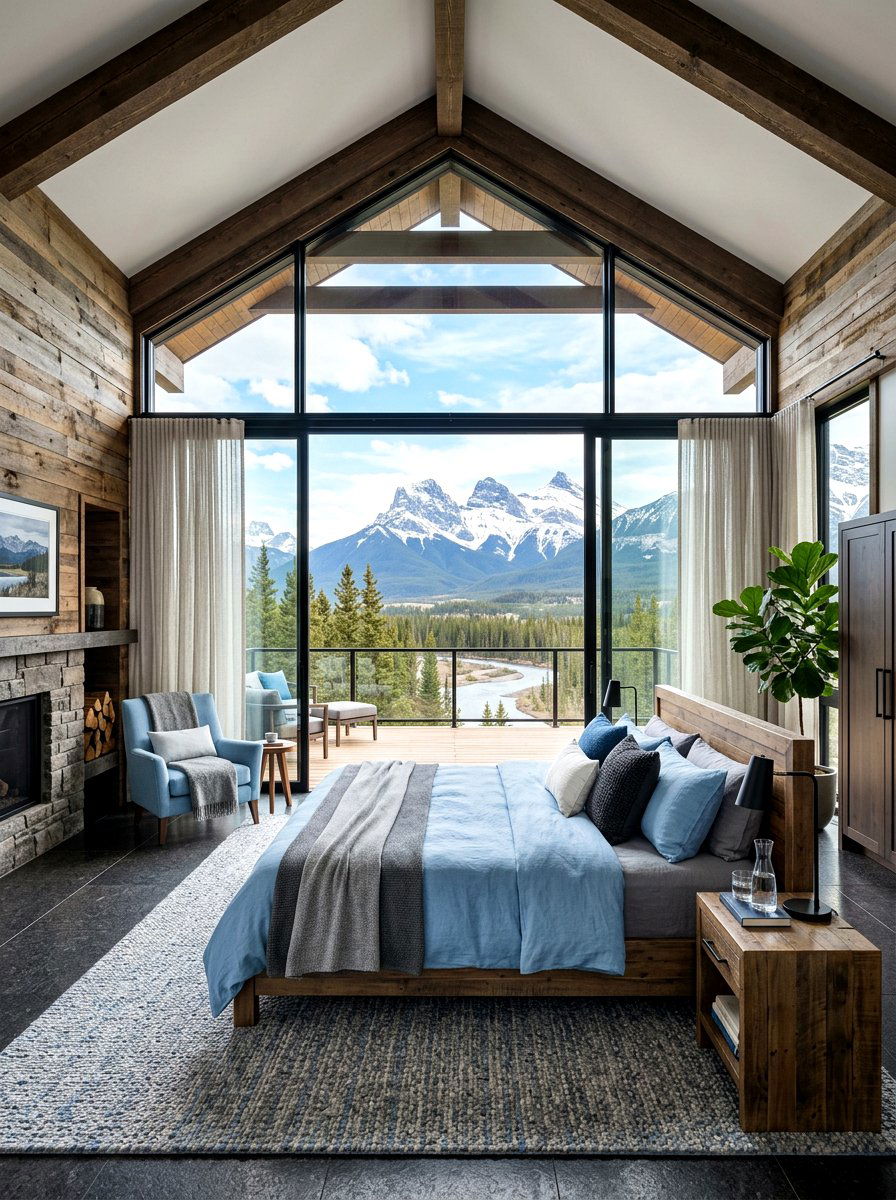 Mountain view cabin bedroom - 30 mountain cabin bedroom ideas