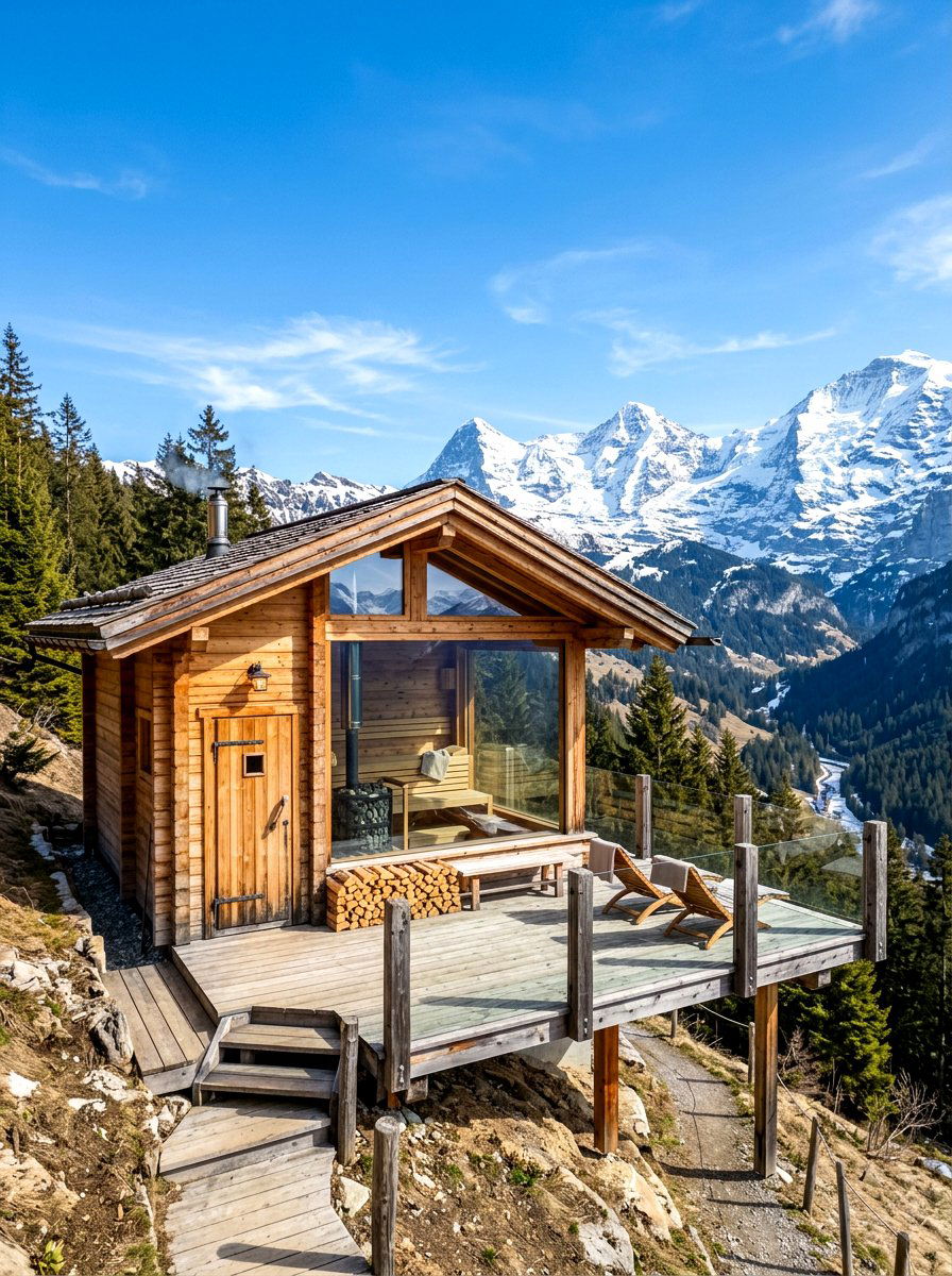 Mountain view sauna cabin - 30 outdoor sauna backyard ideas aesthetic