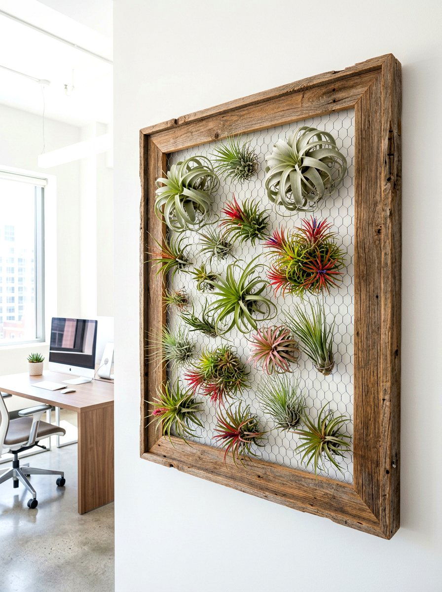 Mounted Air Plant Frame - 30 indoor vertical garden ideas