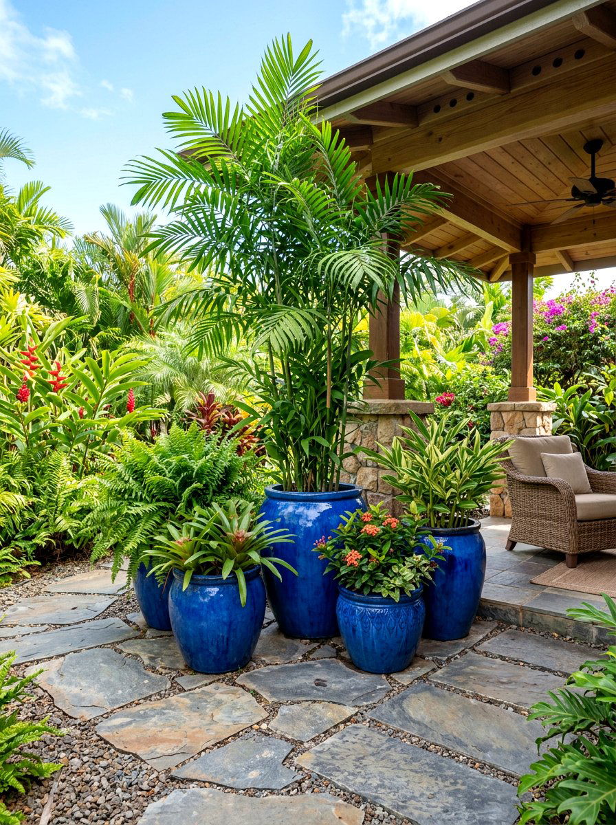 Movable Potted Plant Arrangement - 30 AC unit landscaping ideas