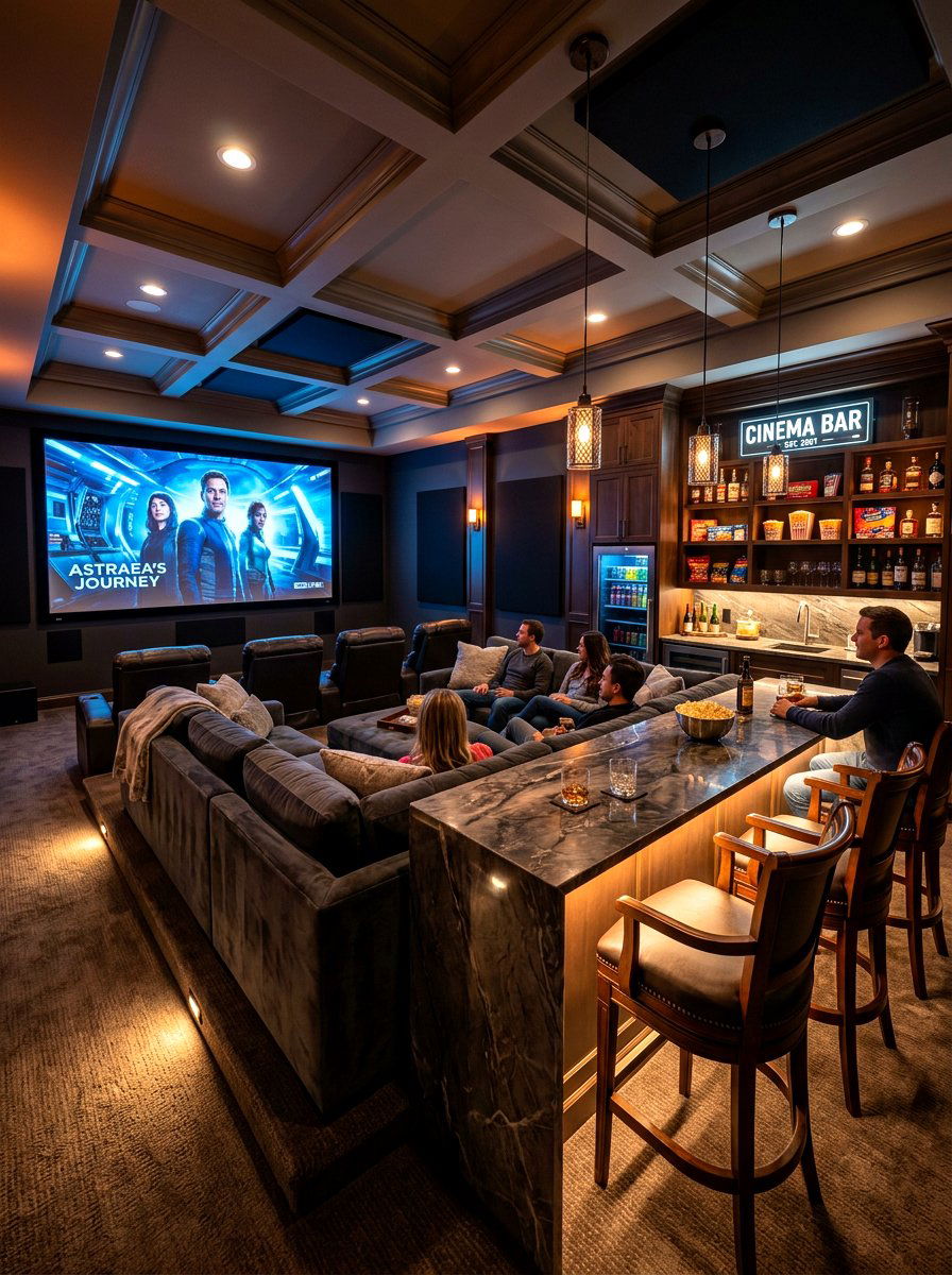 Movie room bar - 30 movie room ideas