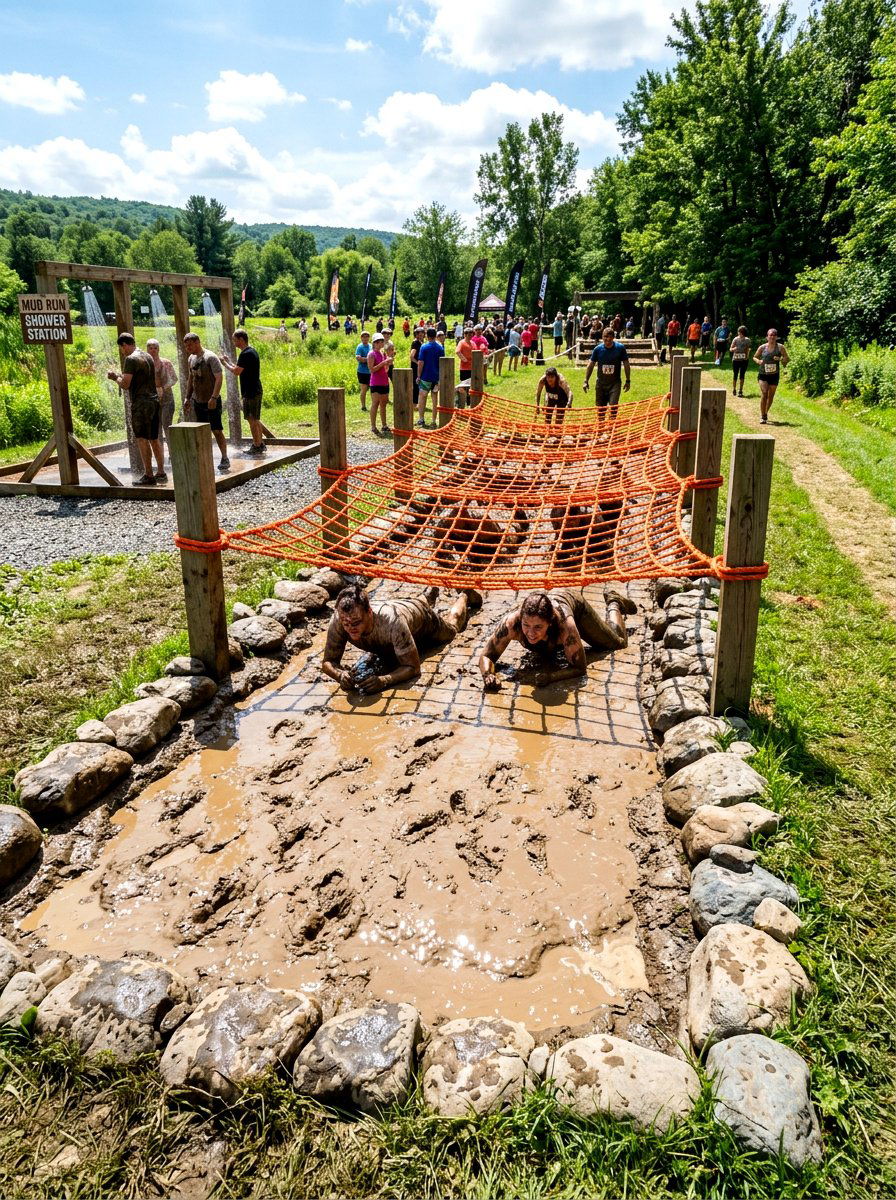Mud Pit Crawl - 30 backyard obstacle course ideas