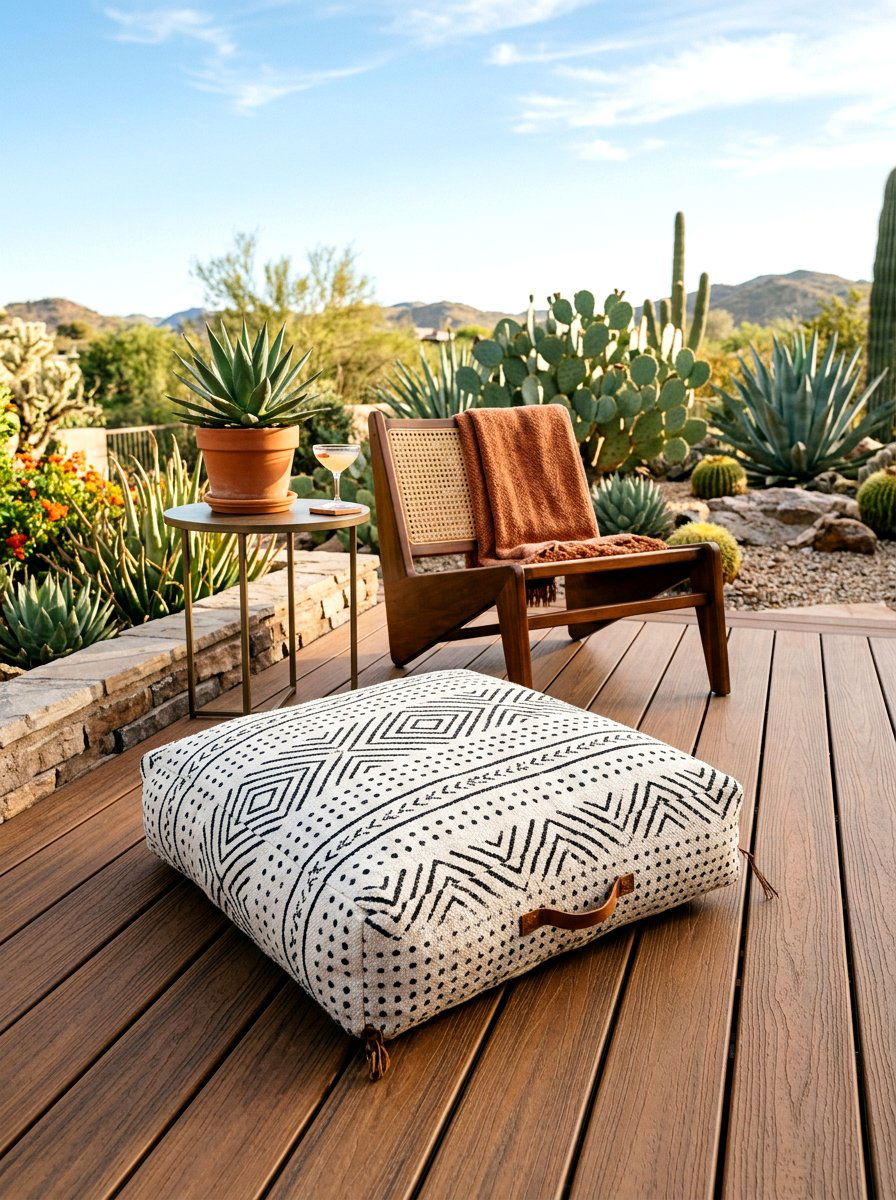 Mudcloth Floor Pillow For Patio - 30 outdoor floor cushion ideas