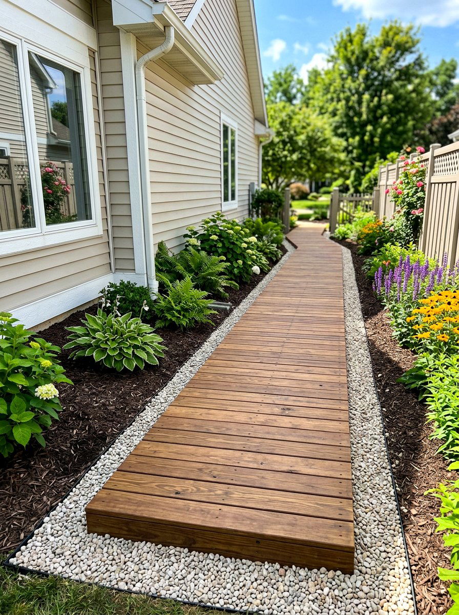 Muddy Area Solution - 30 boardwalk garden path ideas