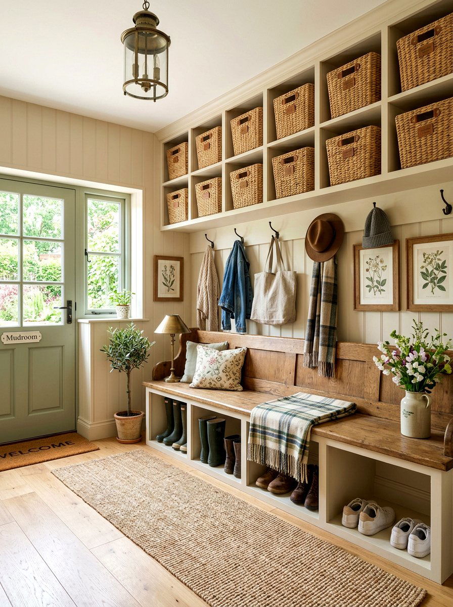 Mudroom Basket Storage - 30 mudroom storage ideas