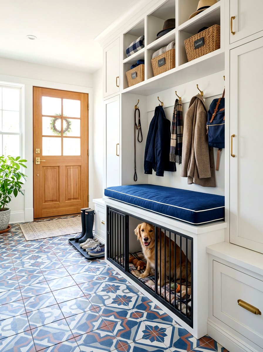 Mudroom Bench Dog Crate - 30 dog crate furniture ideas