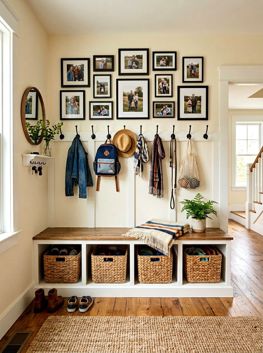 Mudroom Bench With Baskets - 30 mudroom drop zone bench ideas