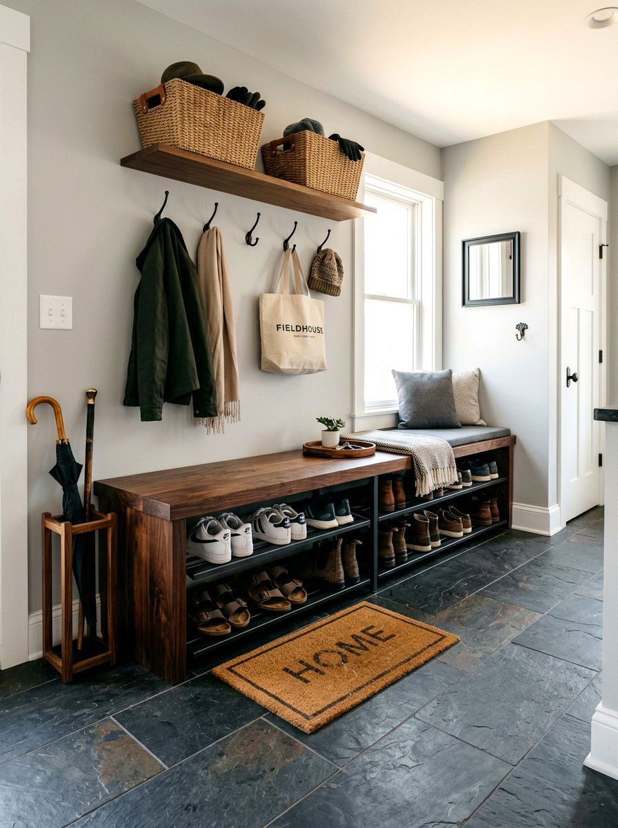 Mudroom Bench With Shoe Storage - 30 mudroom drop zone bench ideas
