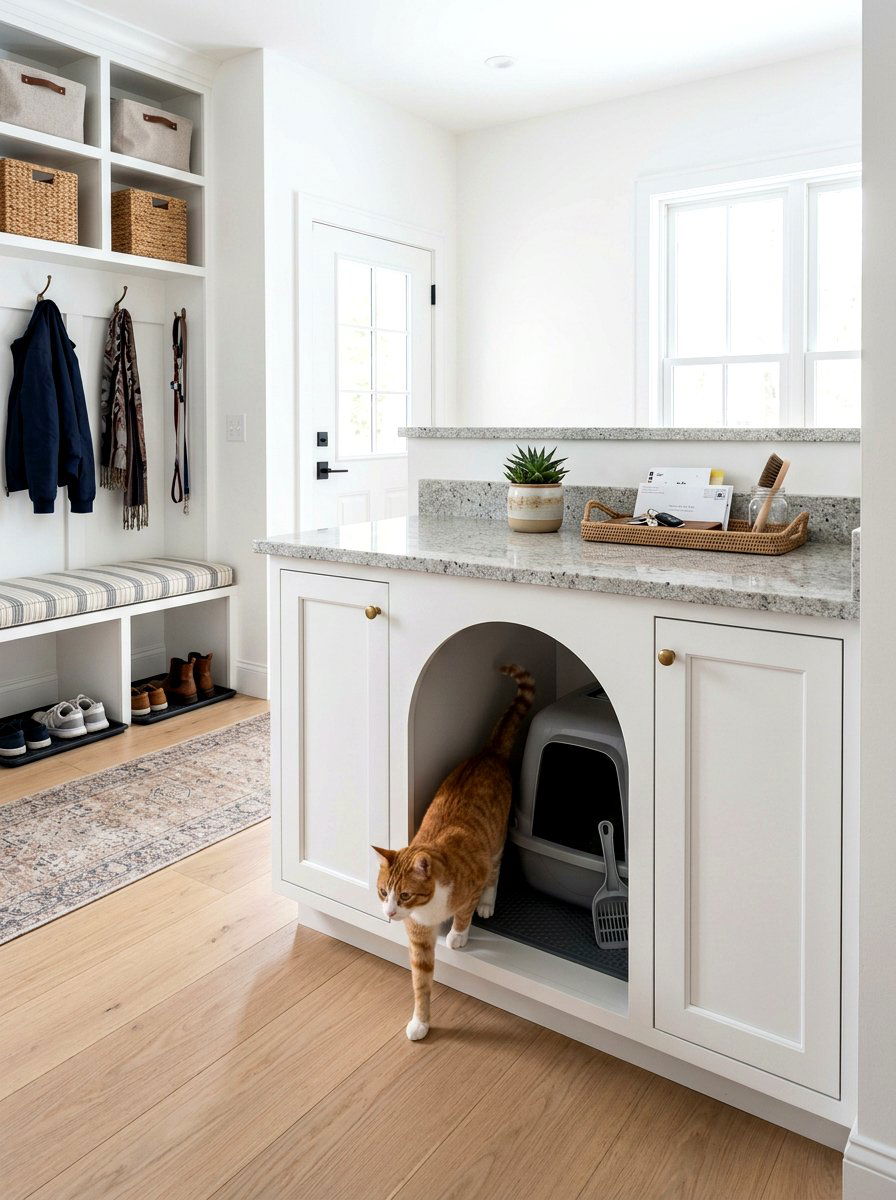 Mudroom Cat Litter Station - 30 mudroom pet station ideas aesthetic