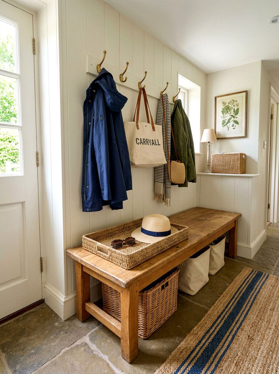 Mudroom Catchall Seagrass Tray - 30 woven tray decor ideas