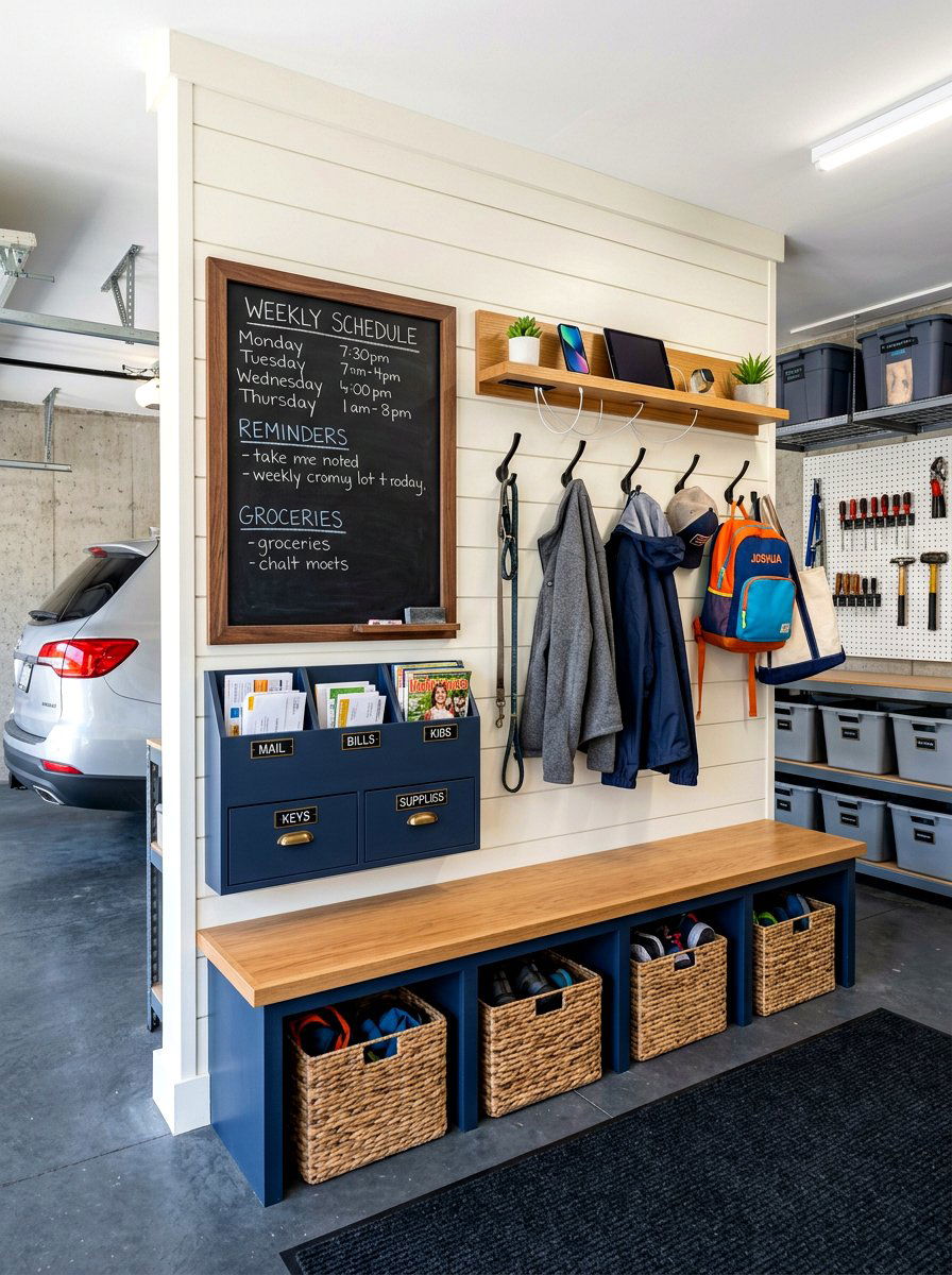 Mudroom Command Center - 30 garage mudroom ideas