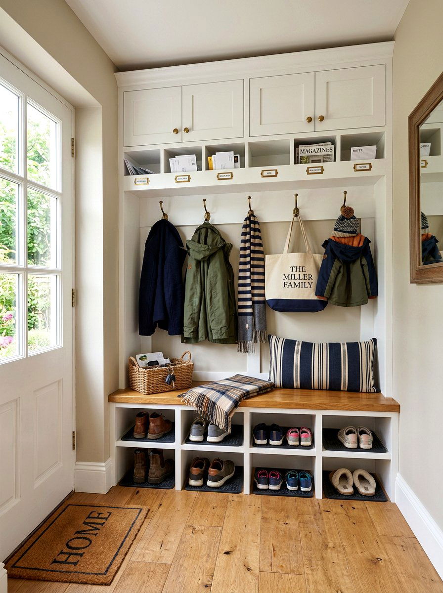 Mudroom Cubby Bench - 30 mail sorting cabinet ideas