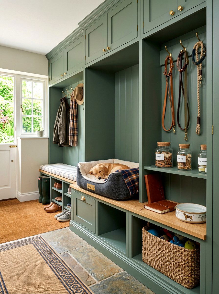Mudroom Dog Bed Station - 30 pet basket styling ideas
