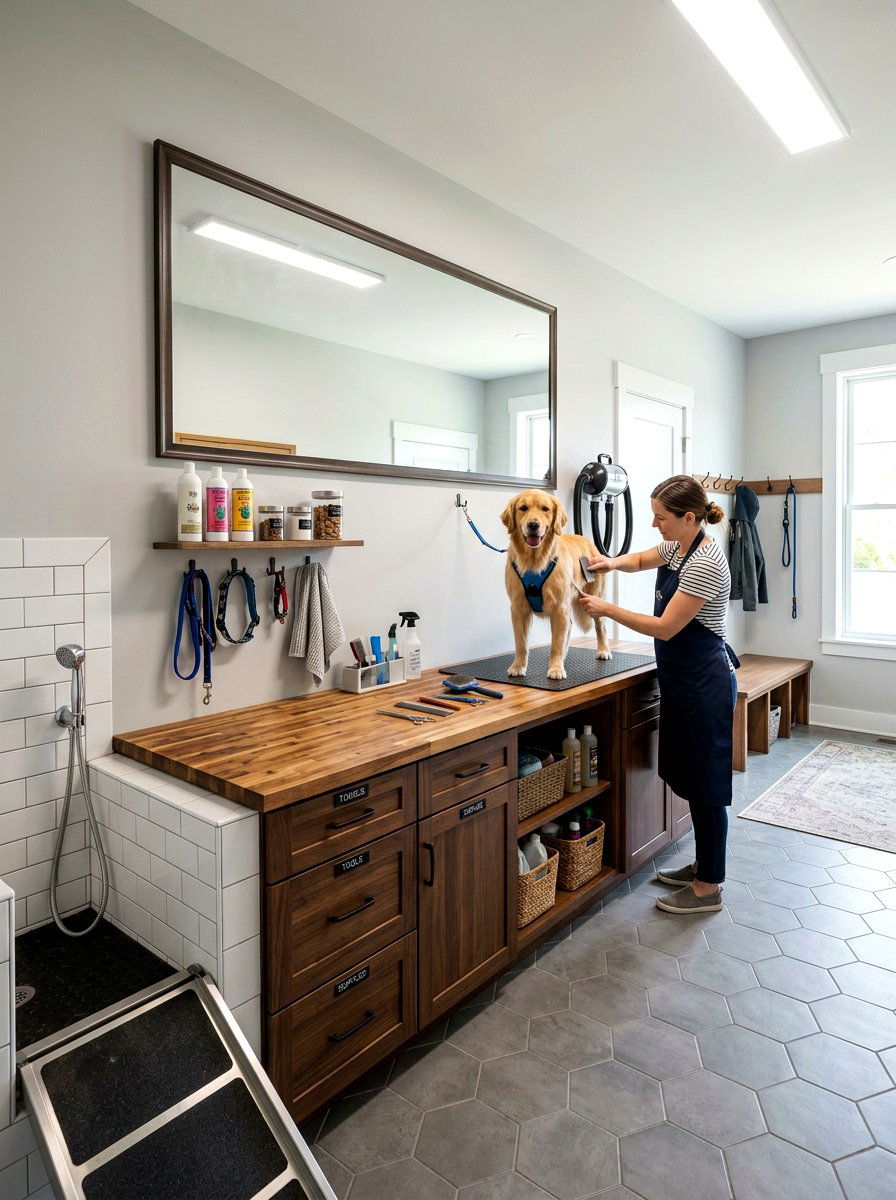 Mudroom Dog Grooming Station - 30 mudroom pet station ideas