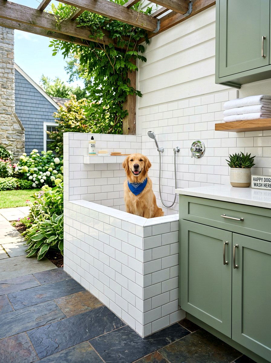 Mudroom Dog Wash Station - 30 dog room storage ideas
