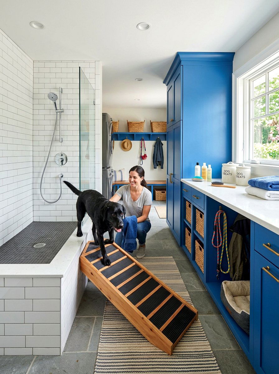 Mudroom Dog Wash With Ramp - 30 mudroom pet station ideas aesthetic