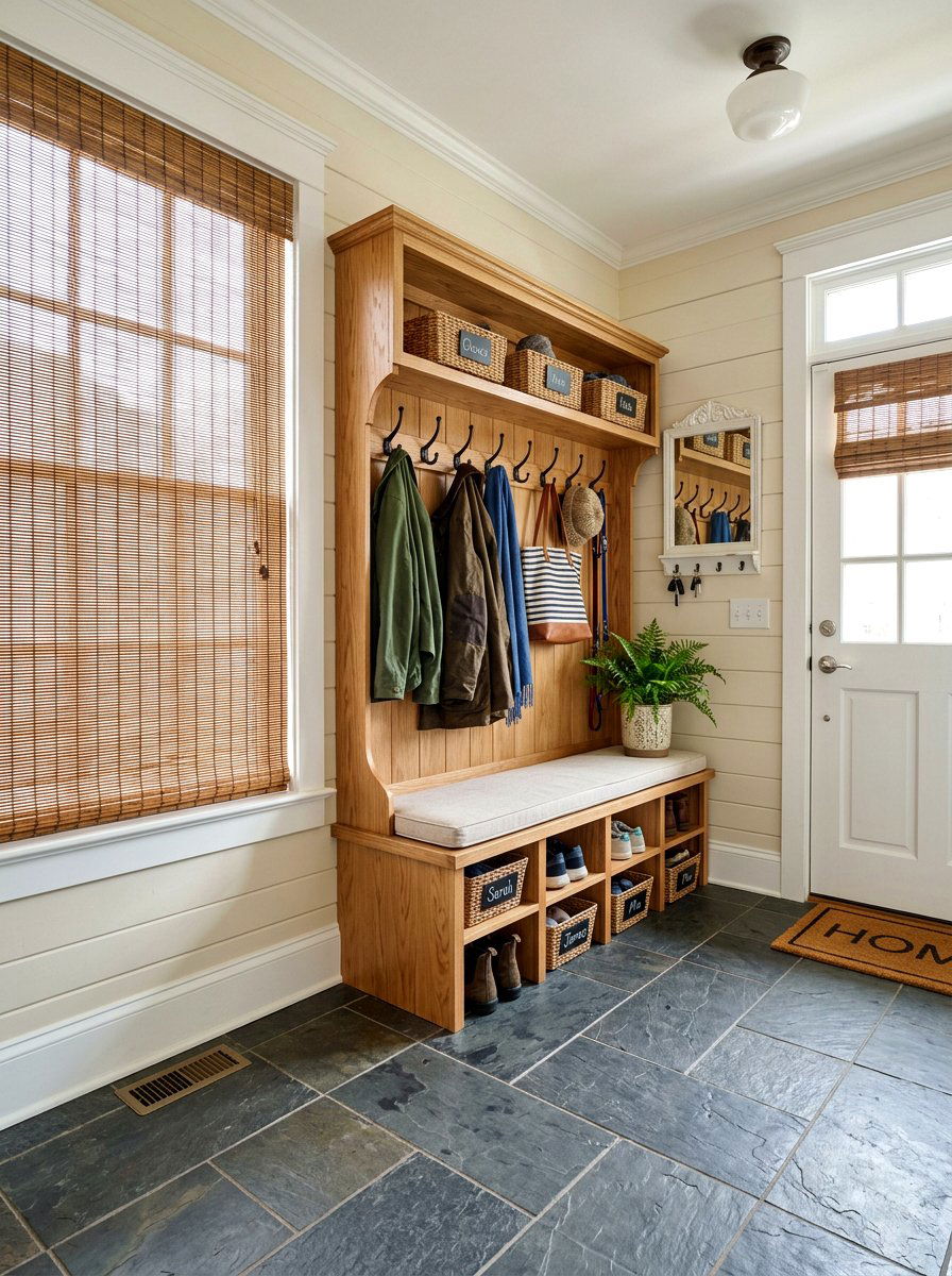 Mudroom Durable Bamboo Shade - 30 bamboo shade ideas