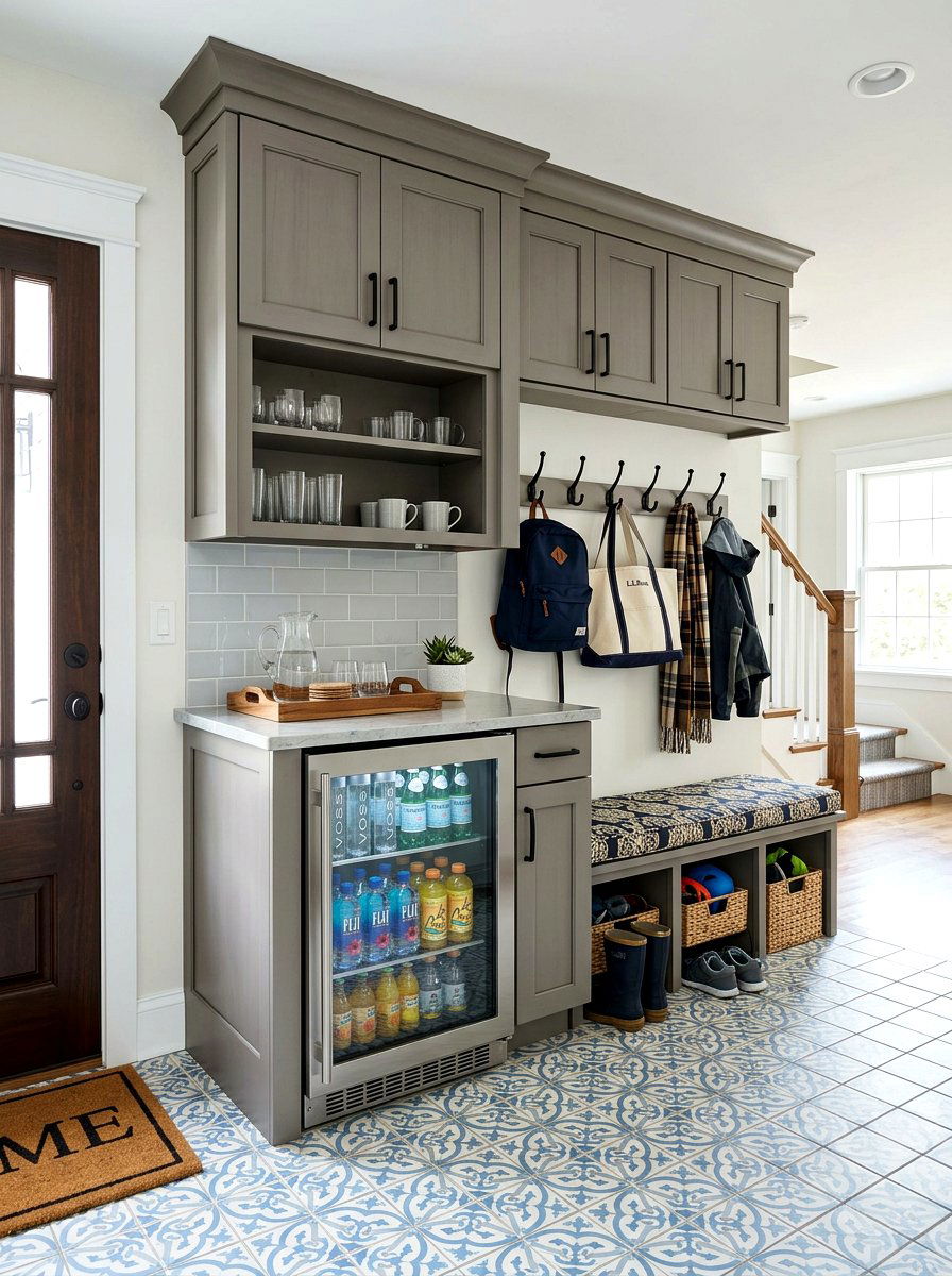 Mudroom Entrance Drink Center - 30 kitchen beverage center ideas