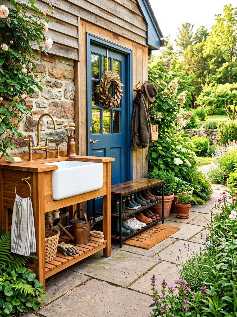 Mudroom Entry Sink - 30 outdoor utility sink ideas