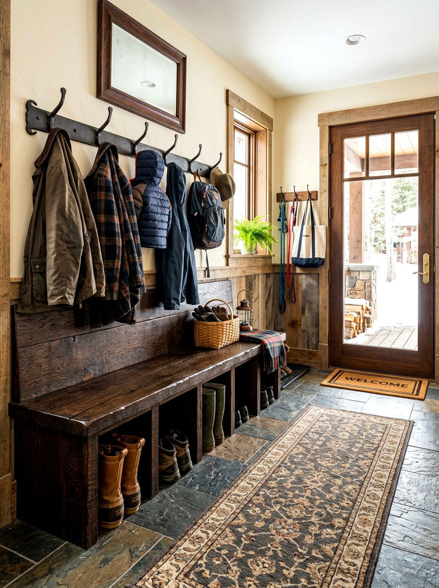 Mudroom Entryway Bench - 30 lodge decor ideas