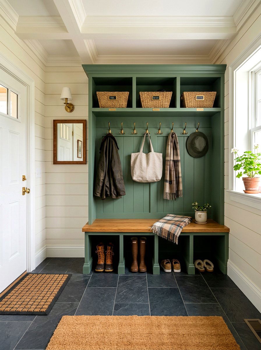 Mudroom Entryway - 30 cozy compartmentalized home ideas