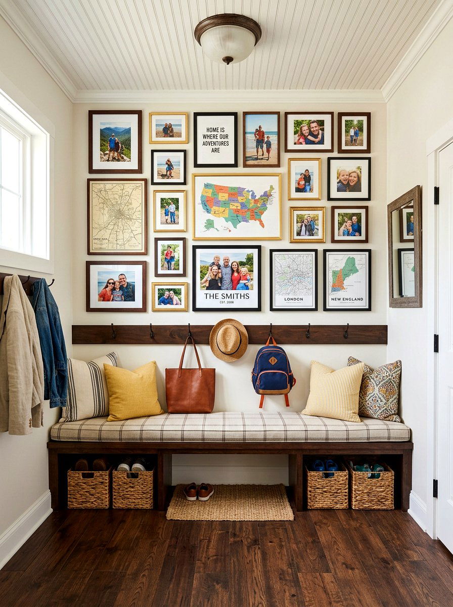 Mudroom Gallery Wall - 30 English mudroom ideas
