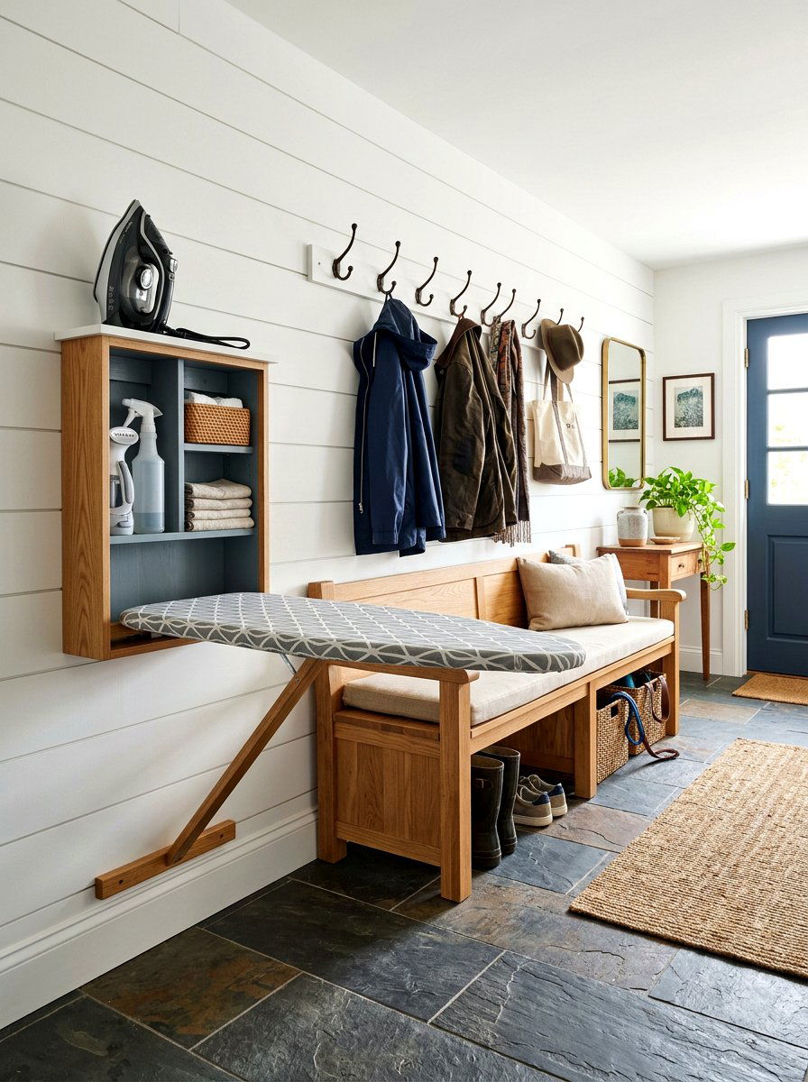 Mudroom Ironing Area - 30 ironing station ideas