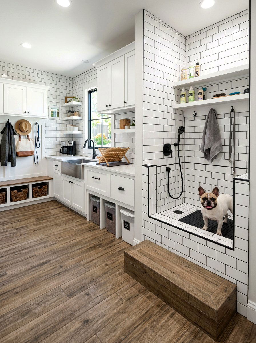Mudroom Kitchen Combo Pet Wash - 30 aesthetic pet station kitchen ideas