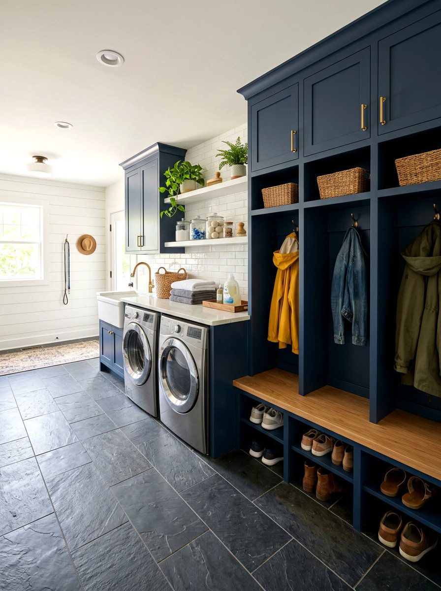 Mudroom Laundry Room Combo Station - 30 folding station laundry ideas