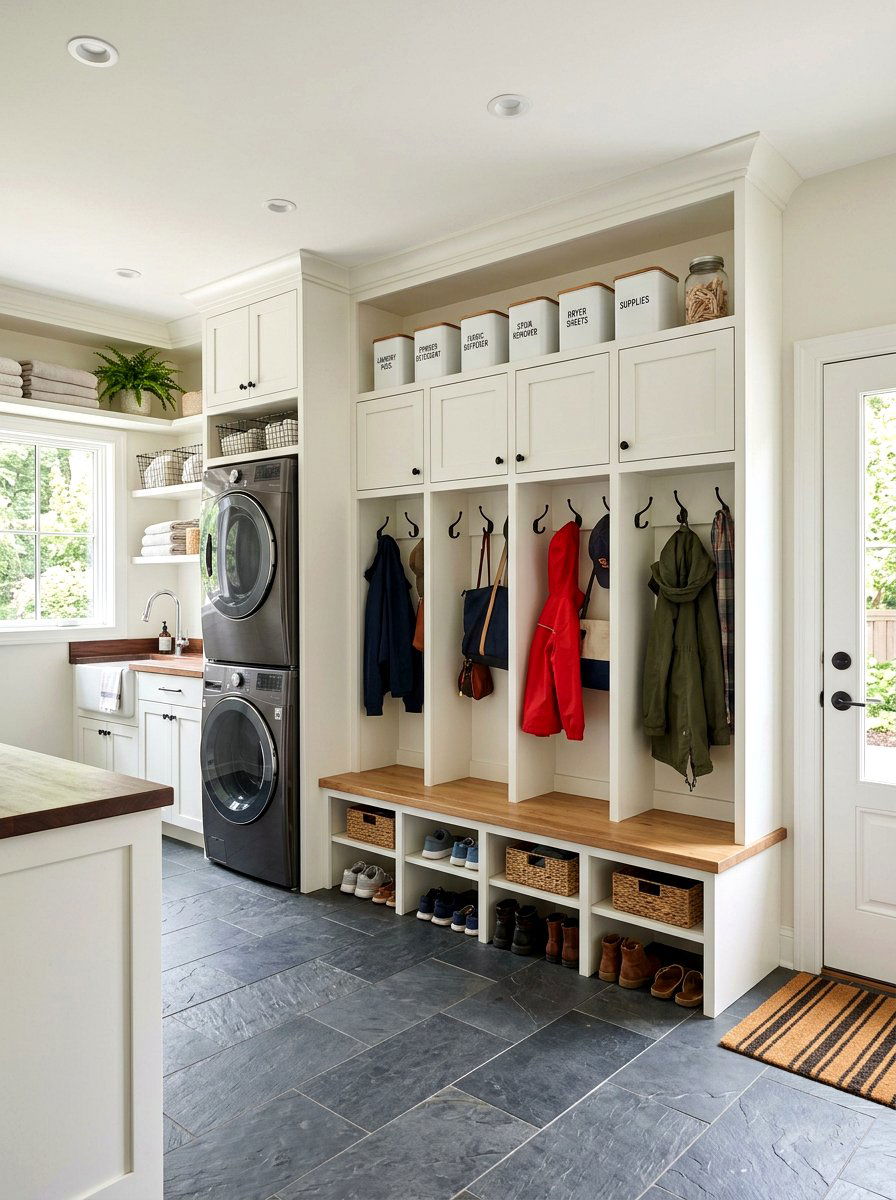 Mudroom Laundry Shelving - 30 detergent shelf ideas