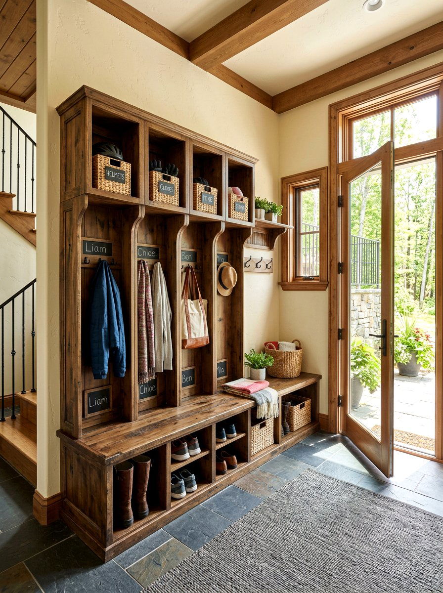 Mudroom Locker - 30 basement storage ideas
