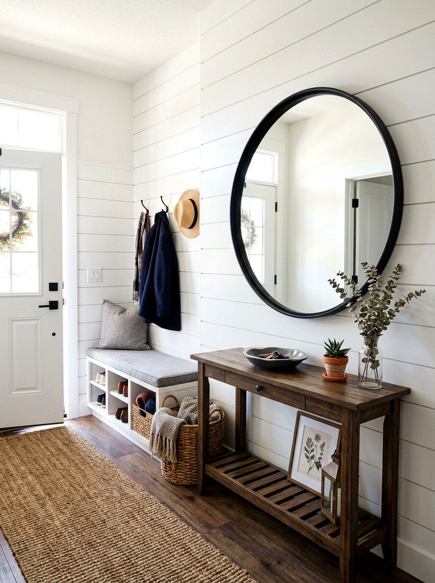 Mudroom Mirror Decor - 30 farmhouse mudroom ideas
