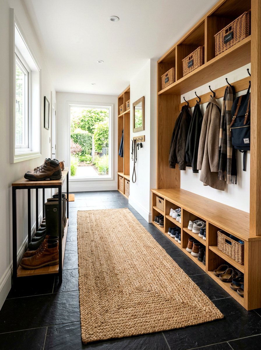 Mudroom Natural Rug - 30 jute rug styling ideas