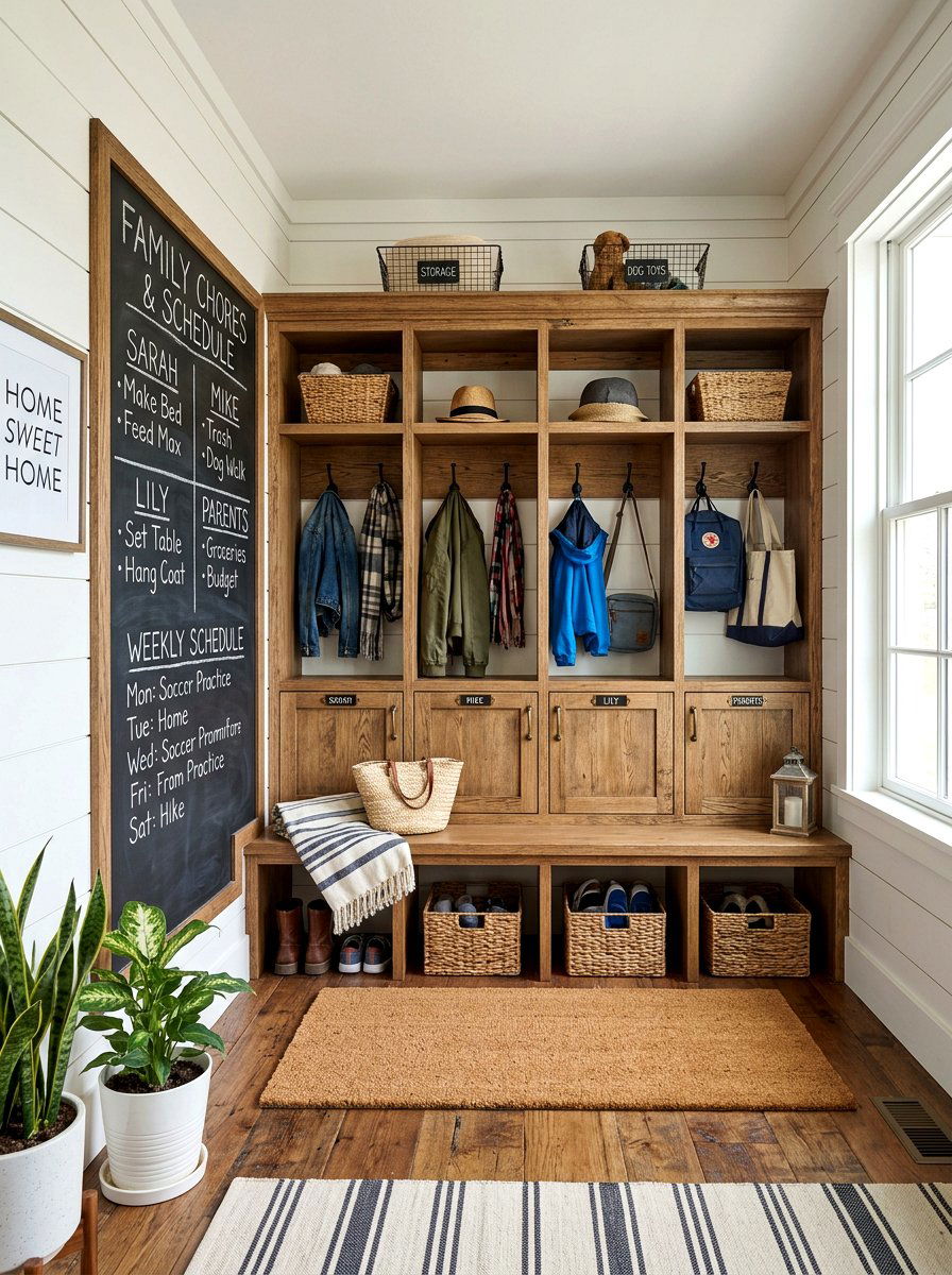 Mudroom Organization Station - 30 chalkboard wall ideas
