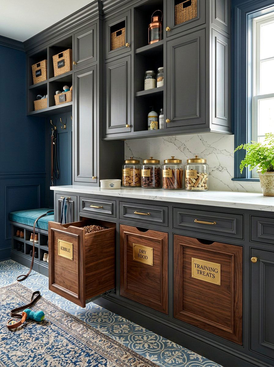 Mudroom Pet Food Storage - 30 mudroom pet station ideas