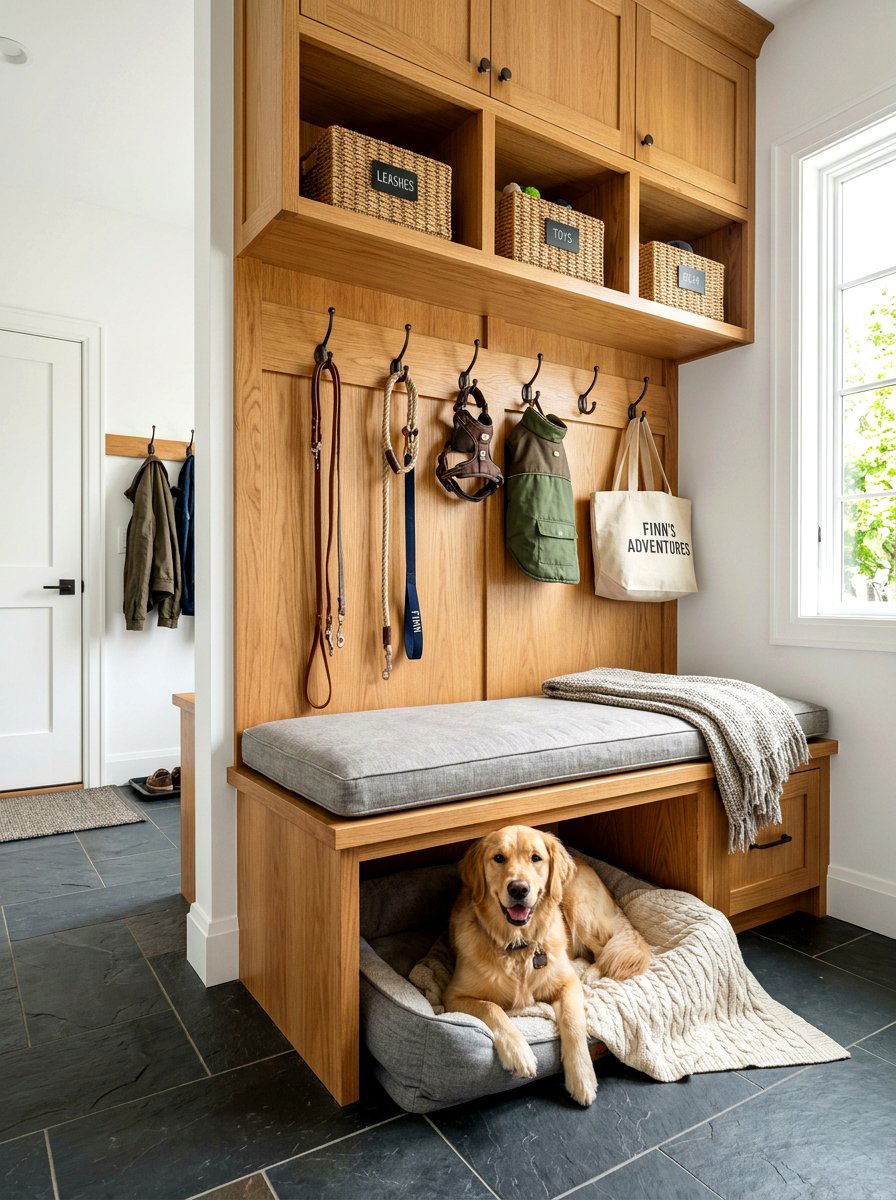 Mudroom Pet Station - 30 pet bed nook ideas