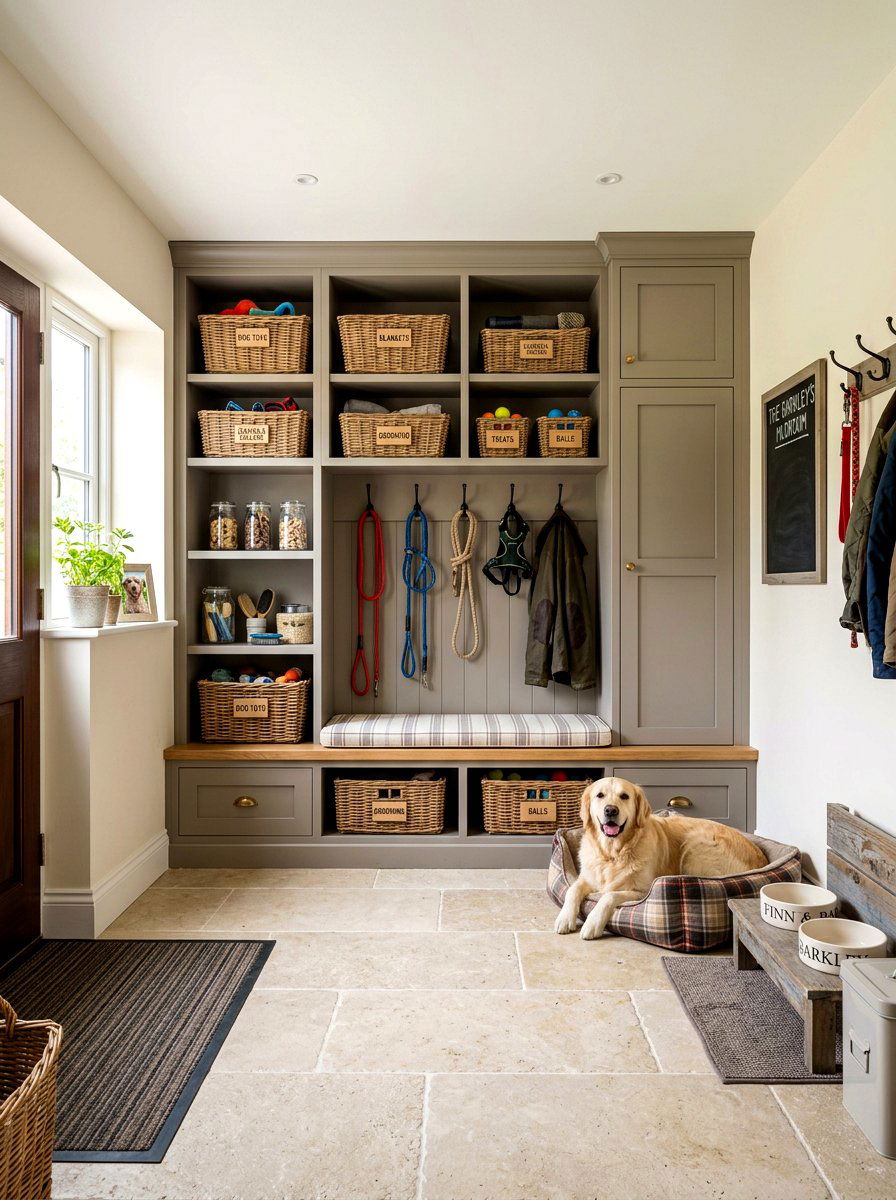 Mudroom Pet Supply Storage - 30 mudroom pet station ideas aesthetic