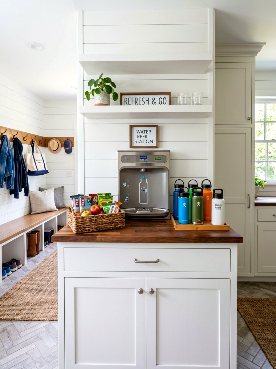 Mudroom Refreshment Station - 30 beverage station ideas