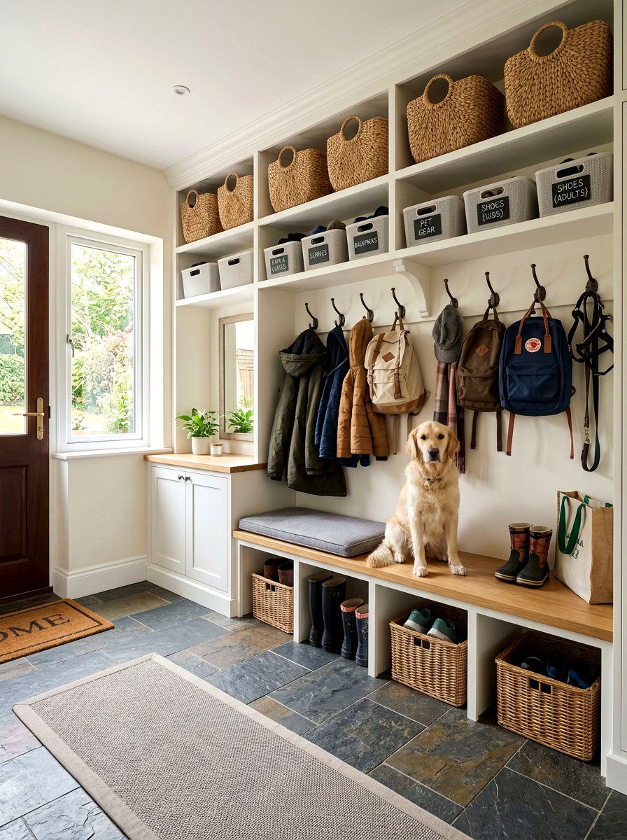 Mudroom Shelf Organization - 30 shelf styling ideas
