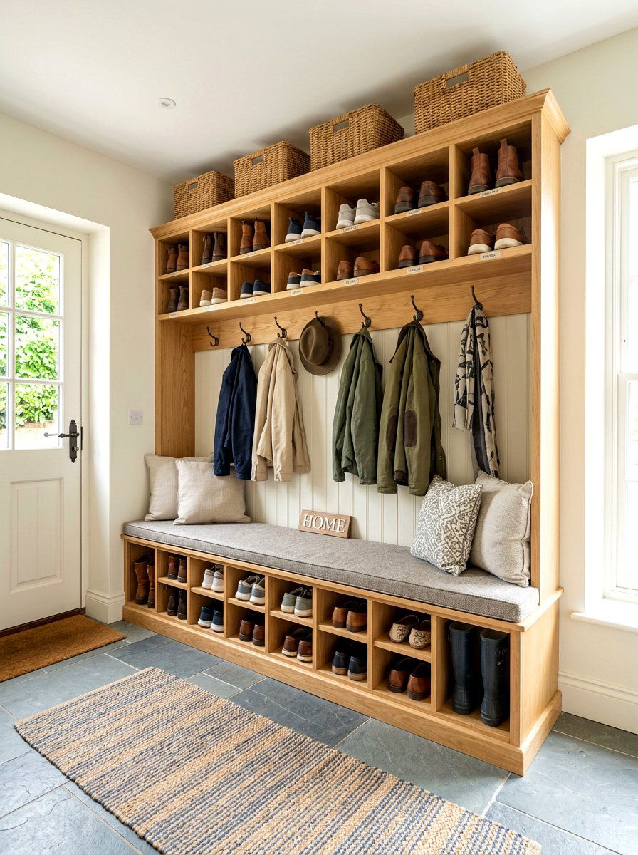Mudroom Shoe Bench - 30 shoe wall storage ideas