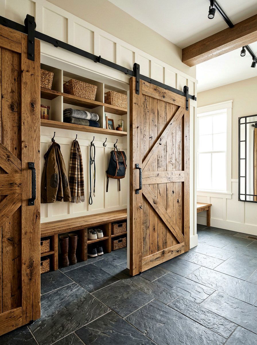 Mudroom Sliding Doors - 30 mudroom storage ideas