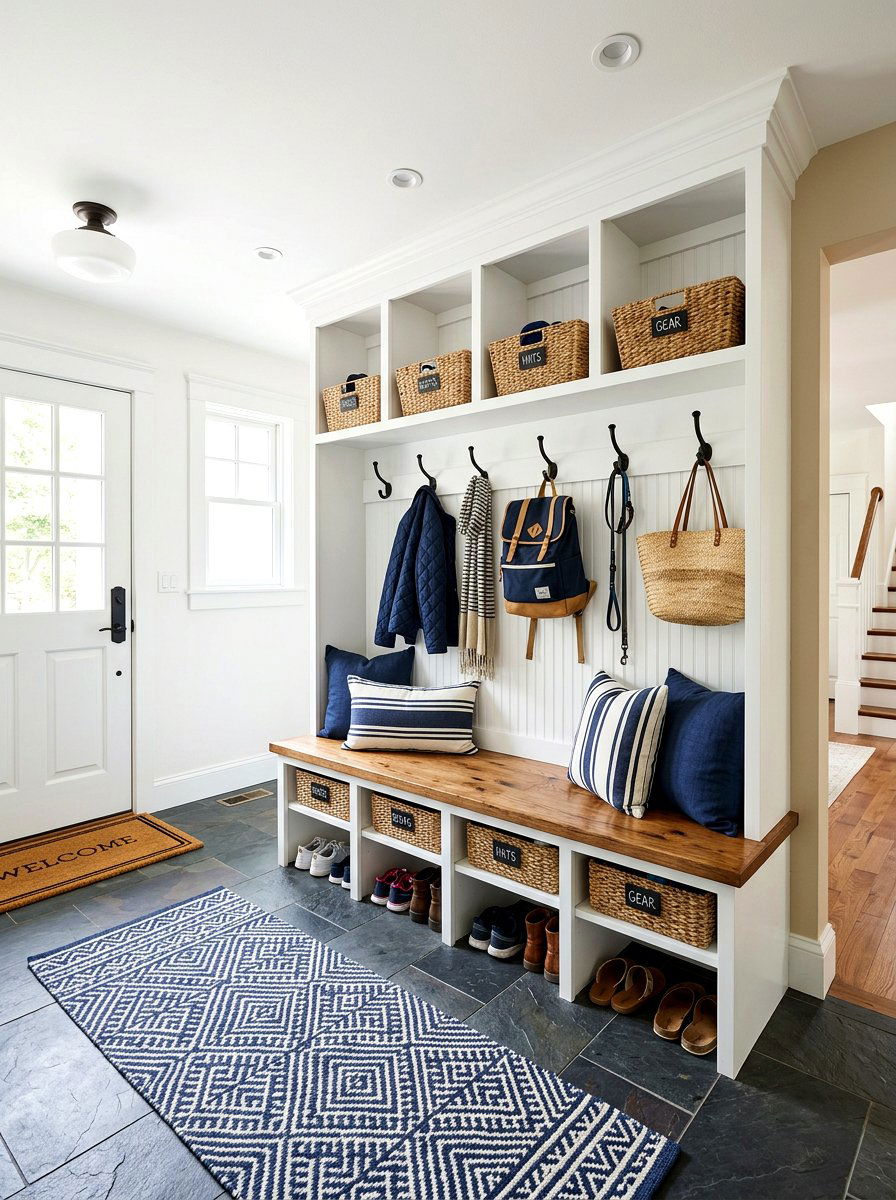 Mudroom Storage - 30 camera ready home styling ideas