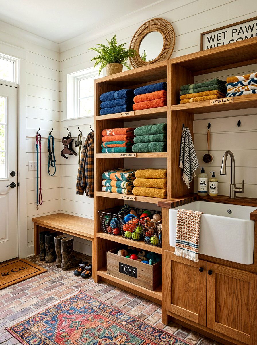 Mudroom Towel Storage For Pets - 30 pet friendly mudroom ideas