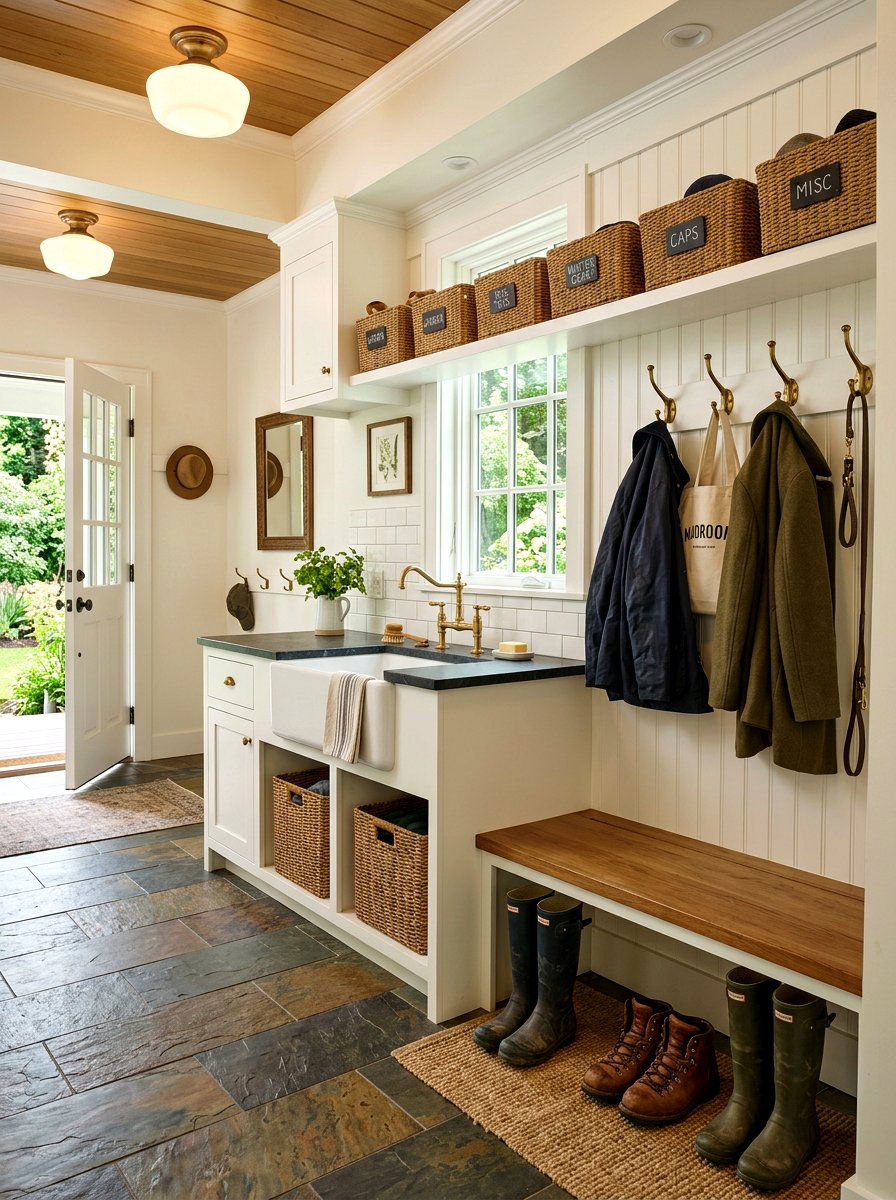 Mudroom Utility Counter - 30 second prep space kitchen ideas
