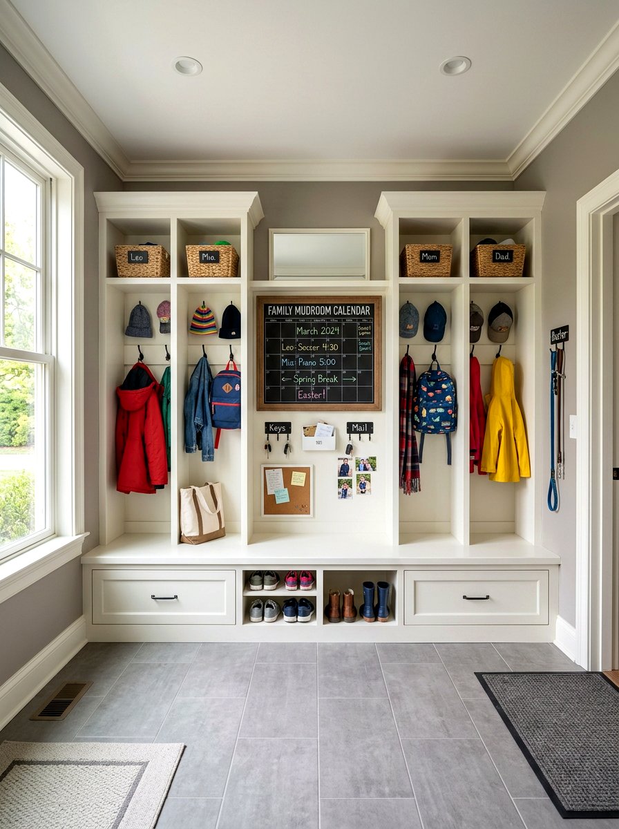 Mudroom Wall Calendar - 30 family calendar wall ideas