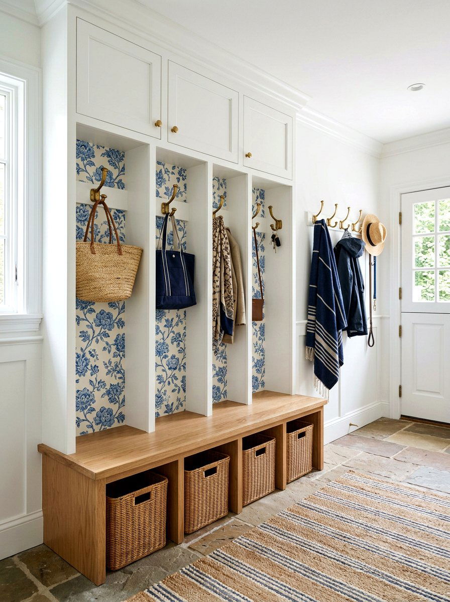 Mudroom Wallpaper Backing - 30 mudroom storage ideas